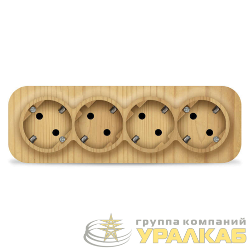 Розетка 4-м ОП 16А IP20 с заземл. сосна IONICH 