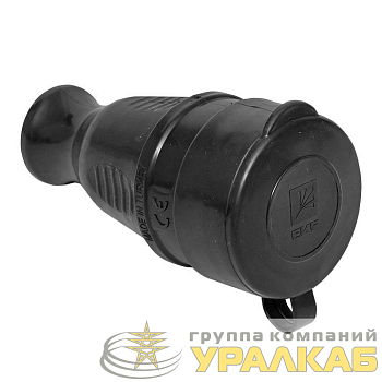 Розетка переносная 16А IP44 230В 2P+PE с защ. крышкой каучук PROxima EKF 