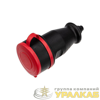 Розетка переносная влагозащ. с крышкой 3P+PE 32А IP44 каучук Rexant 