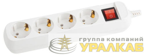 Колодка удлинителя 4-м с заземл. KX-4es с выкл. Эра 