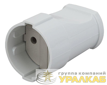 Розетка кабельная без заземл. прямая 10А бел. Rx1-W ЭРА 