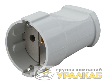 Розетка кабельная с заземл. прямая 16А бел. Rx2-W ЭРА 