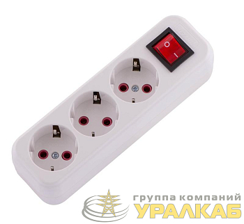 Колодка удлинителя 3-м с заземл. Lila с выкл. LEZARD 