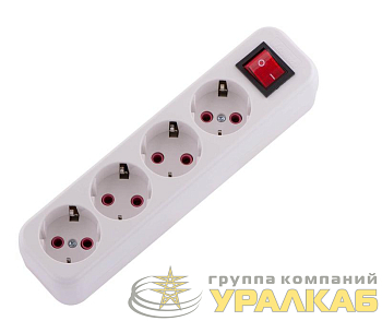Колодка удлинителя 4-м с заземл. Lila с выкл. LEZARD 