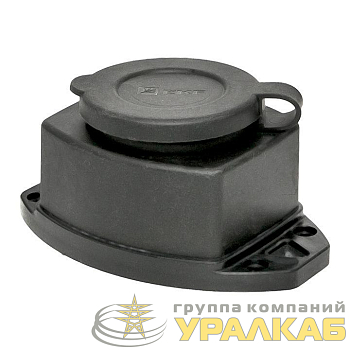 Розетка настенная 16А IP44 230В 2P+PE с защ. крышкой каучук Basic EKF 