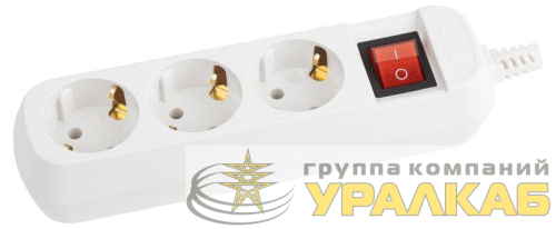 Колодка удлинителя 3-м с заземл. KX-3es с выкл. Эра 