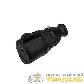 Розетка переносная влагозащ. с крышкой с/з 16А IP44 каучук Rexant 