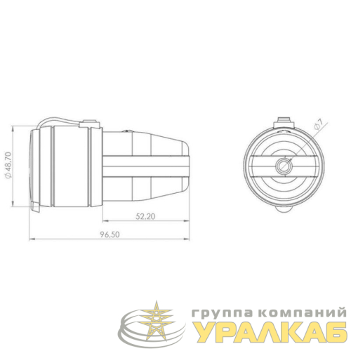 Розетка переносная влагозащ. с/з 16А IP20/44 каучук Rexant 