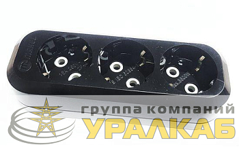 Колодка удлинителя 3-м с заземл. черн. Makel 