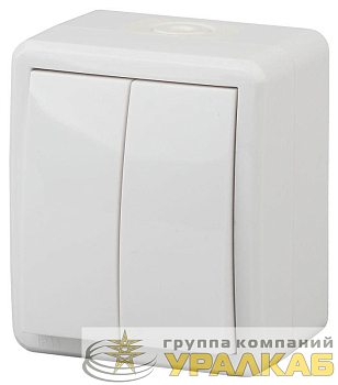 Выключатель 2-кл. ОП Эра Эксперт 10А IP54 11-1404-01 250В 10AX бел. Эра 