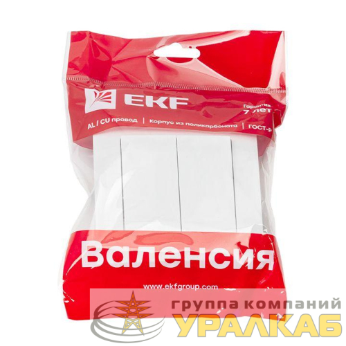 Выключатель 2-кл. СП Валенсия 10А IP20 бел. PROxima EKF 