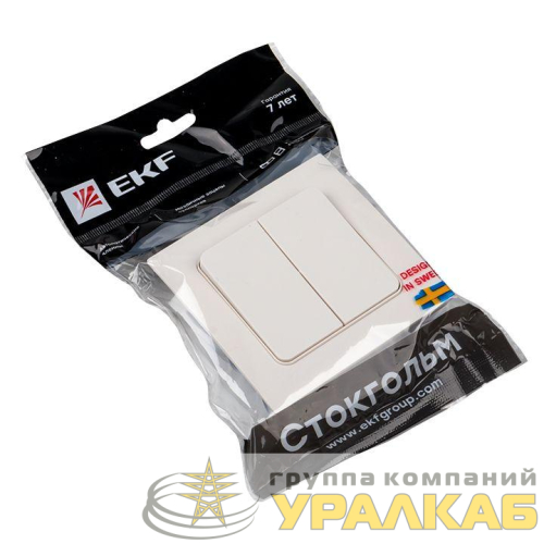 Выключатель 2-кл. Стокгольм 10А бел. PROxima EKF 