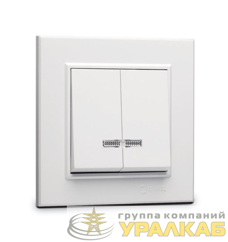 Выключатель 2-кл. СП Karea 10А IP20 с подсветкой бел. Makel 