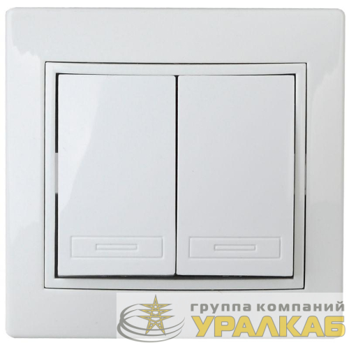 Выключатель 2-кл. СП Plano 10А IP20 1-104-01 250В бел. Intro 