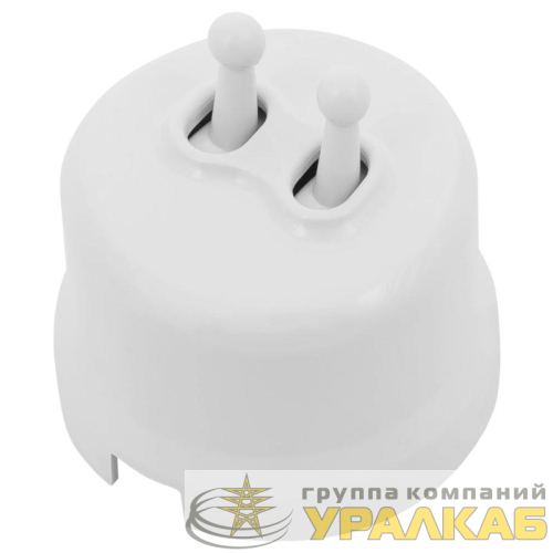 Выключатель 2-кл. (тумблерный) пластик бел. Bironi 