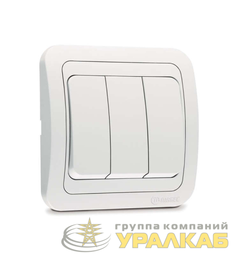 Выключатель 3-кл. 3п СП Mimoza 10А IP20 бел./бел. Makel 