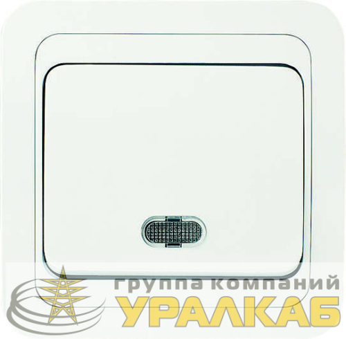 Выключатель 1-кл. СП Mimoza 10А IP20 с подсветкой бел./бел. Makel 