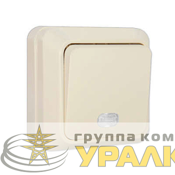 Выключатель 1-кл. ОП Олимп 10А IP20 с подсветкой сл. кость UNIVersal 
