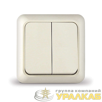 Выключатель 2-кл. ОП Олимп 10А IP20 сл. кость UNIVersal 