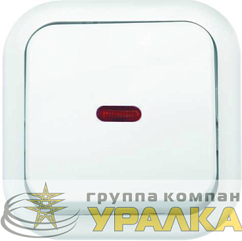 Выключатель 1-кл. ОП Валентина 10А IP20 А16-054 с индикацией бел. Кунцево 