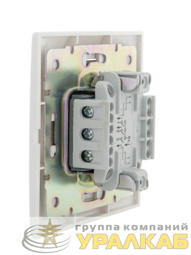 Выключатель 3-кл. СП Mira 10А IP20 с бел.вставкой бел. LEZARD 