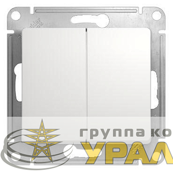 Переключатель проходной 2-кл. СП Glossa 10А IP20 (сх. 6/2) 10AX механизм бел. SE 