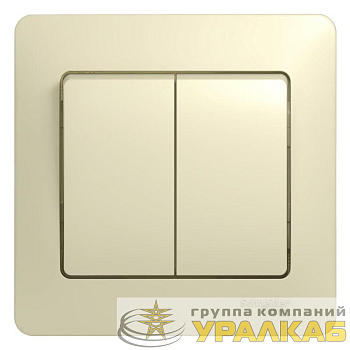 Выключатель 2-кл. СП Glossa 10А IP20 (сх. 5) 10AX в сборе беж. SE 
