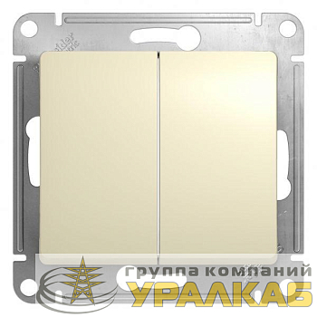 Переключатель проходной 2-кл. СП Glossa 10А IP20 (сх. 6/2) 10AX механизм беж. SE 