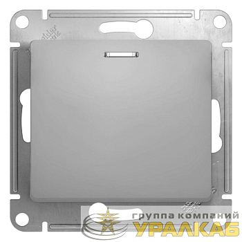 Выключатель 1-кл. СП Glossa 10А IP20 (сх. 1а) 10AX с подсветкой механизм алюм. SE 