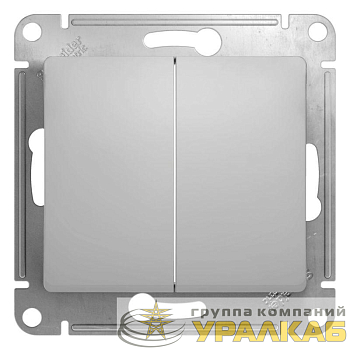 Переключатель проходной 2-кл. СП Glossa 10А IP20 (сх. 6/2) 10AX механизм алюм. SE 