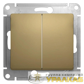 Переключатель проходной 2-кл. СП Glossa 10А IP20 (сх. 6/2) 10AX механизм титан SE 