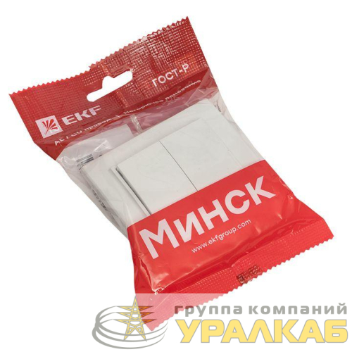 Выключатель 2-кл. СП Минск 10А IP20 бел. Basic EKF 