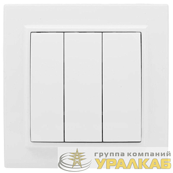 Выключатель 3-кл. СП Минск 10А IP20 бел. Basic EKF 