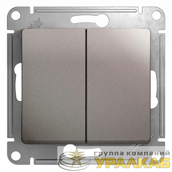 Выключатель 2-кл. СП Glossa 10А IP20 (сх. 5) 10AX механизм платина SE 