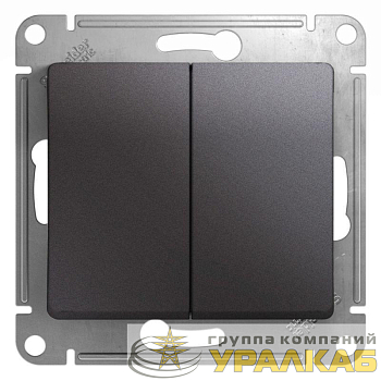 Переключатель проходной 2-кл. СП Glossa 10А IP20 (сх. 6) 10AX механизм графит SE 