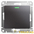 Переключатель проходной 1-кл. СП Glossa 10А IP20 (сх. 6а) 10AX с подсветкой механизм графит SE 
