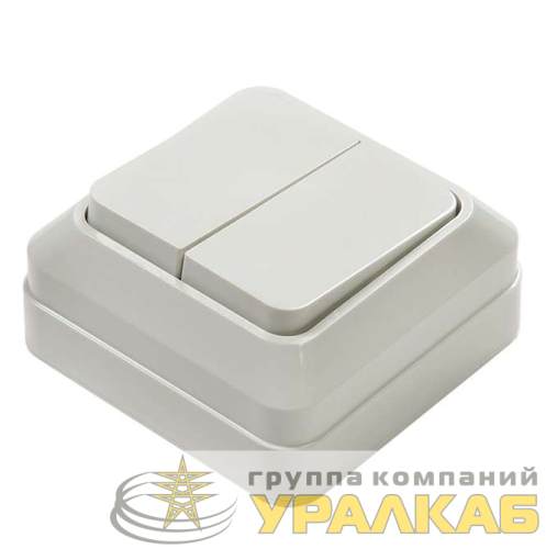 Выключатель 2-кл. ОП Bolleto 10А IP20 7023 бел. ASD / IN HOME 