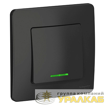 Выключатель 1-кл. СП Blanca 10А IP20 (сх. 1) 250В с подсветкой антрацит SE 