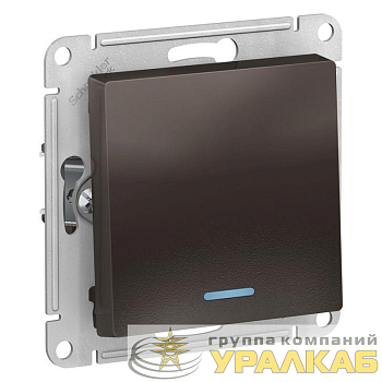 Выключатель 1-кл. СП AtlasDesign 10А IP20 (сх. 1а) 10AX с подсветкой механизм мокко SE 