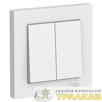 Выключатель 2-кл. СП AtlasDesign 10А IP20 (сх. 5) 10AX в сборе бел. SE 