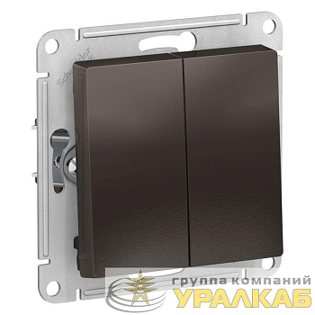 Выключатель 2-кл. СП AtlasDesign 10А IP20 (сх. 5) 10AX механизм мокко SE 