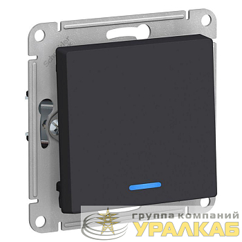 Выключатель 1-кл. СП AtlasDesign 10А IP20 (сх. 1а) 10AX с подсветкой механизм карбон SE 