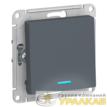 Выключатель 1-кл. СП AtlasDesign 10А IP20 (сх. 1а) 10AX с подсветкой механизм грифель SE 
