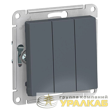 Выключатель 3-кл. СП AtlasDesign 10А IP20 (сх. 1+1+1) 10AX механизм грифель SE 