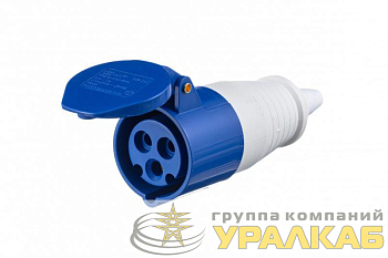 Розетка переносная 213 РП-102 16А 2P+PE 220В IP44 DEKraft 