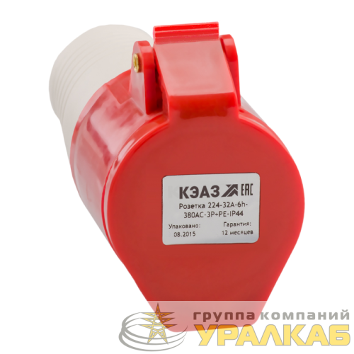 Розетка кабельная 214 16А 380AC 3P+PE 6ч IP44 КЭАЗ 