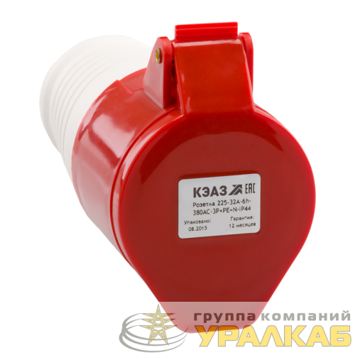 Розетка кабельная 215 16А 380AC 3P+PE+N 6ч IP44 КЭАЗ 