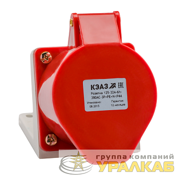 Розетка 115 16А 3P+PE+N 380В AC 6ч IP44 для монтажа на поверхность КЭАЗ 