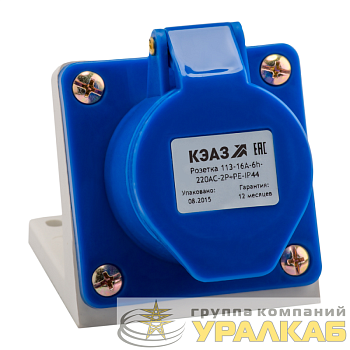 Розетка 123 32А 220В AC 2P+PE 6ч для монтажа на поверхность IP44 КЭАЗ 