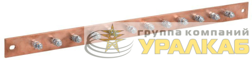 Шина заземления 483х25x3мм медь ШМТ М1 12 точек подключ. М6 ITK 